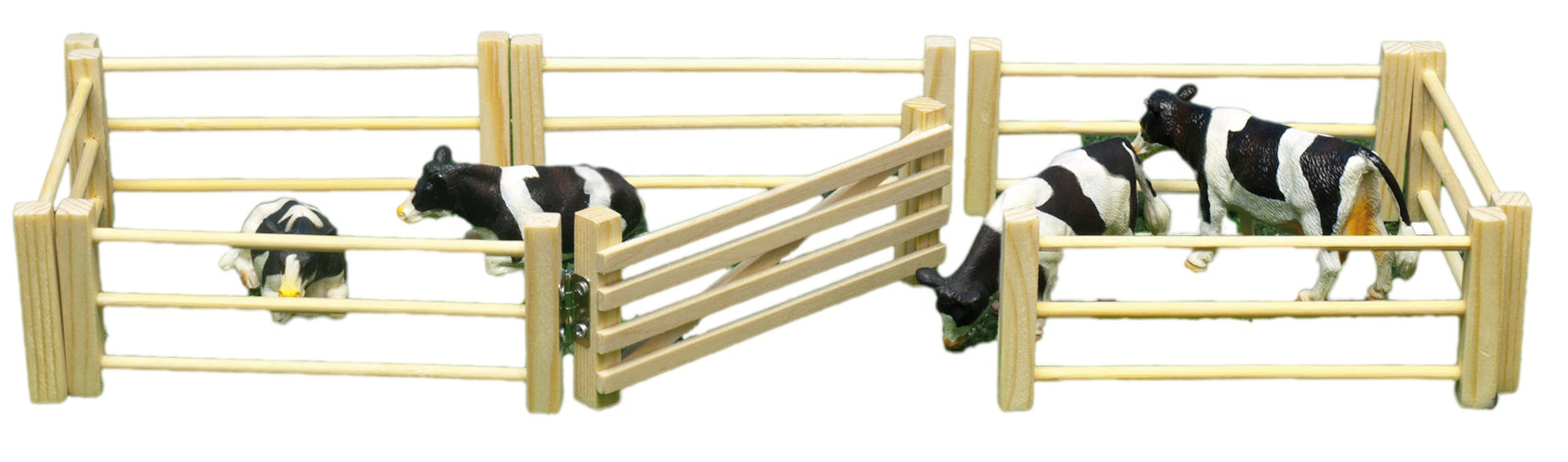 Wooden fence 6 pcs including gate 1:32