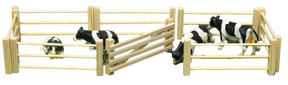 Wooden fence 6 pcs including gate 1:32