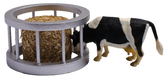 Cattle feeder set with bale and cow 1:32