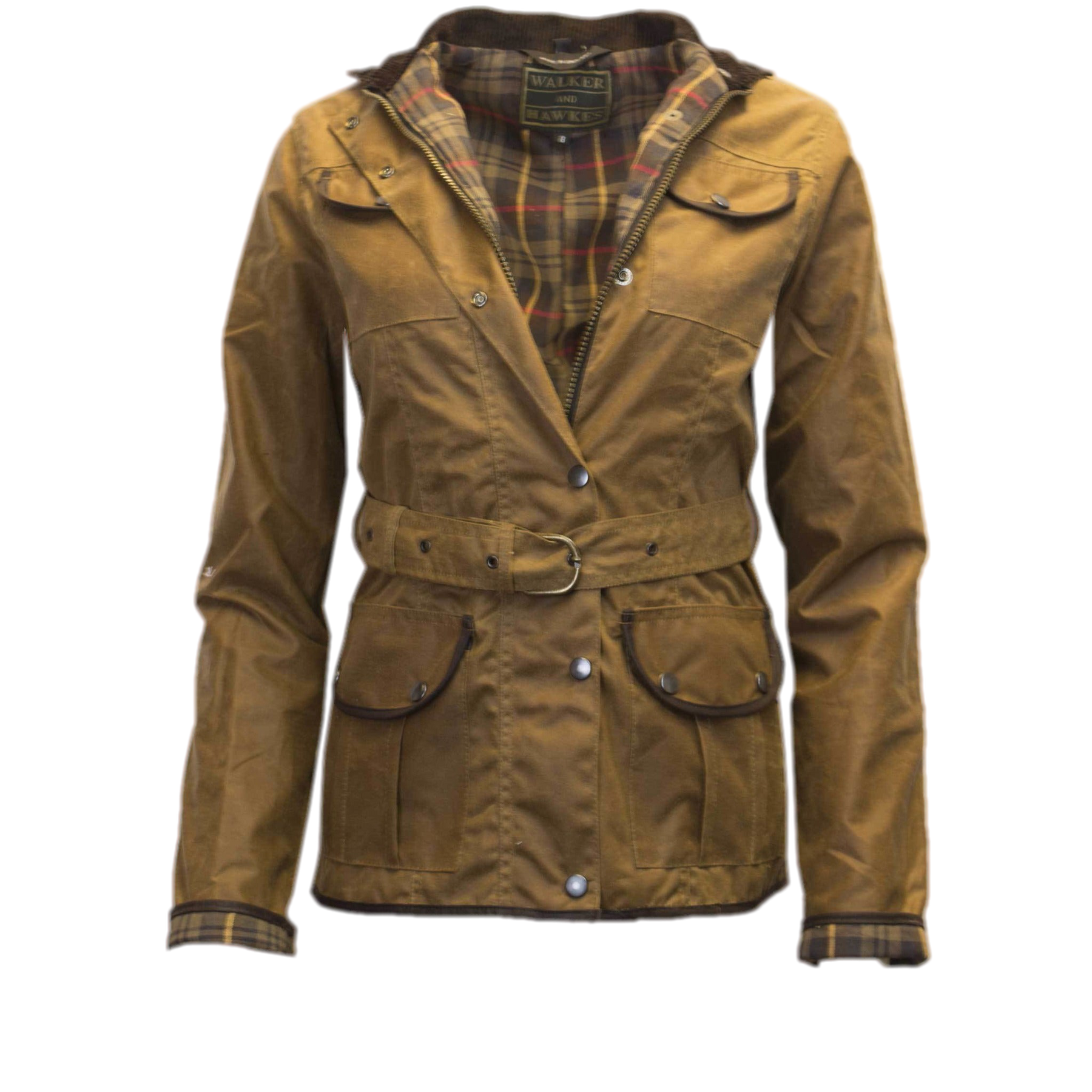 Walker & Hawkes Ladies’ Beige Belted Wax Jacket-Equestrian Co.