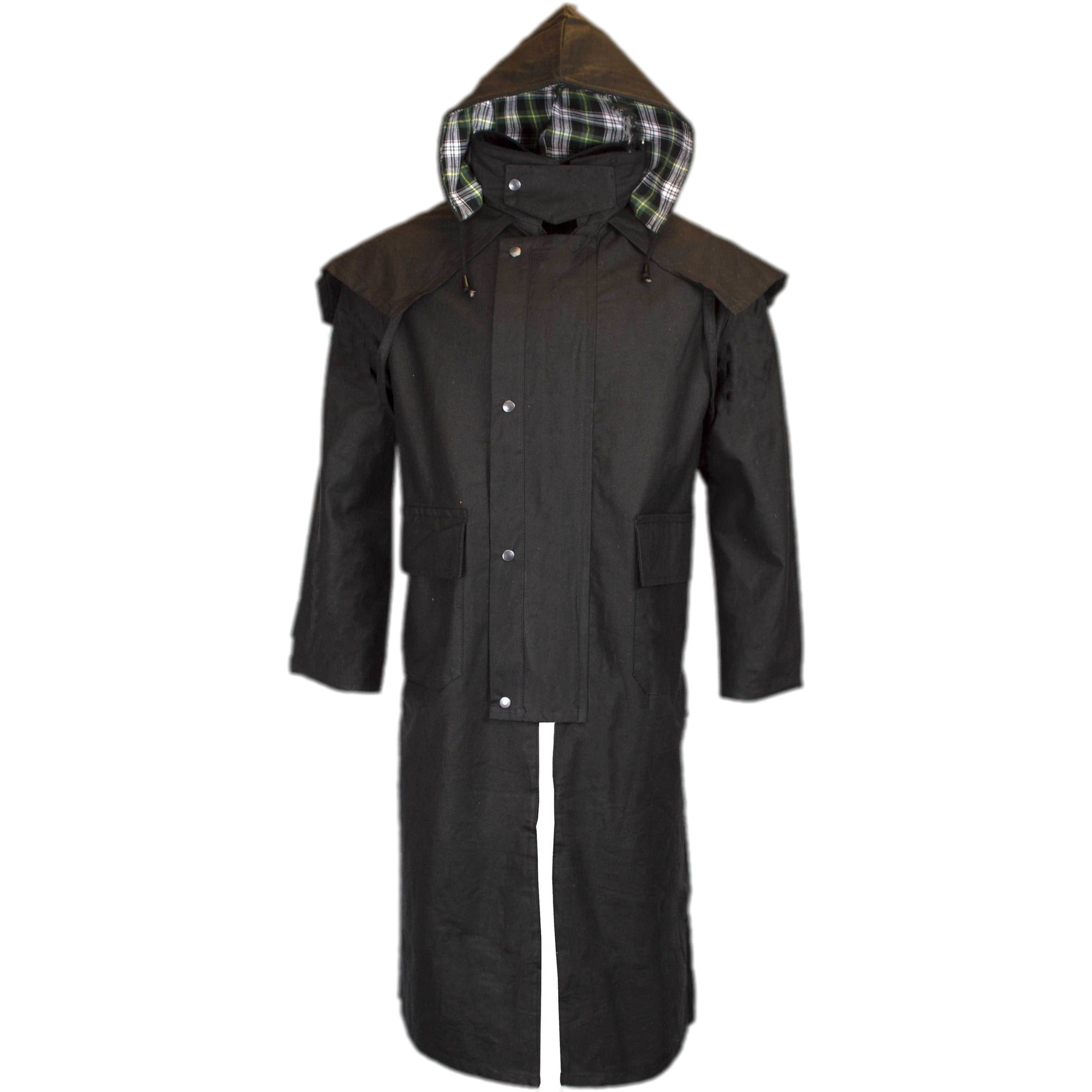 Wax Long Cape Stockman Hooded Coat