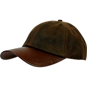 Tan leather baseball cap on sale