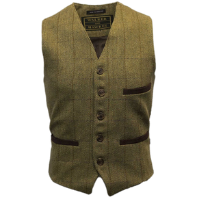 Walker & Hawkes Men’s Light Sage Formal Dress Tweed Waistcoat / Gilet-Equestrian Co.