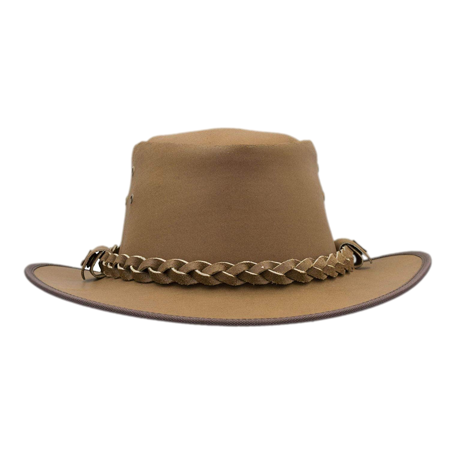 Leather Outback Braided Traveller Hat