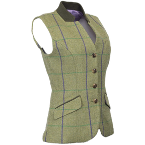 Walker & Hawkes Ladies' Purple Stripe Margate Tweed Gilet / Waistcoat-Equestrian Co.