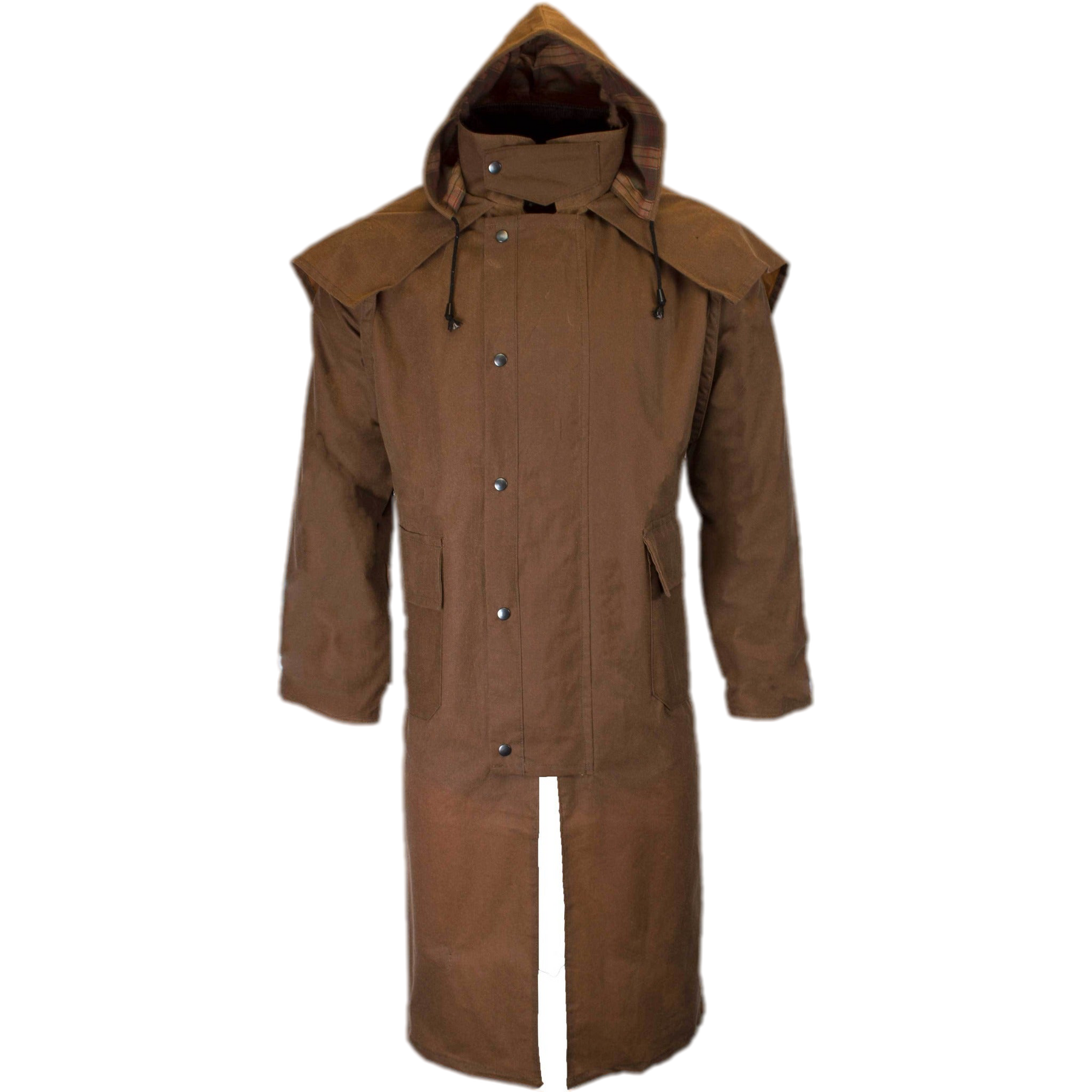 Walker & Hawkes Stockman Beige Long Wax Coat / Raincoat with Hood-Equestrian Co.