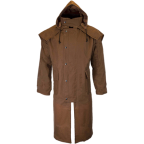 Walker & Hawkes Stockman Beige Long Wax Coat / Raincoat with Hood-Equestrian Co.