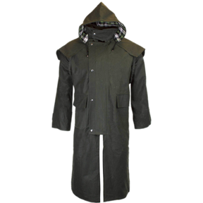 Wax Long Cape Stockman Hooded Coat
