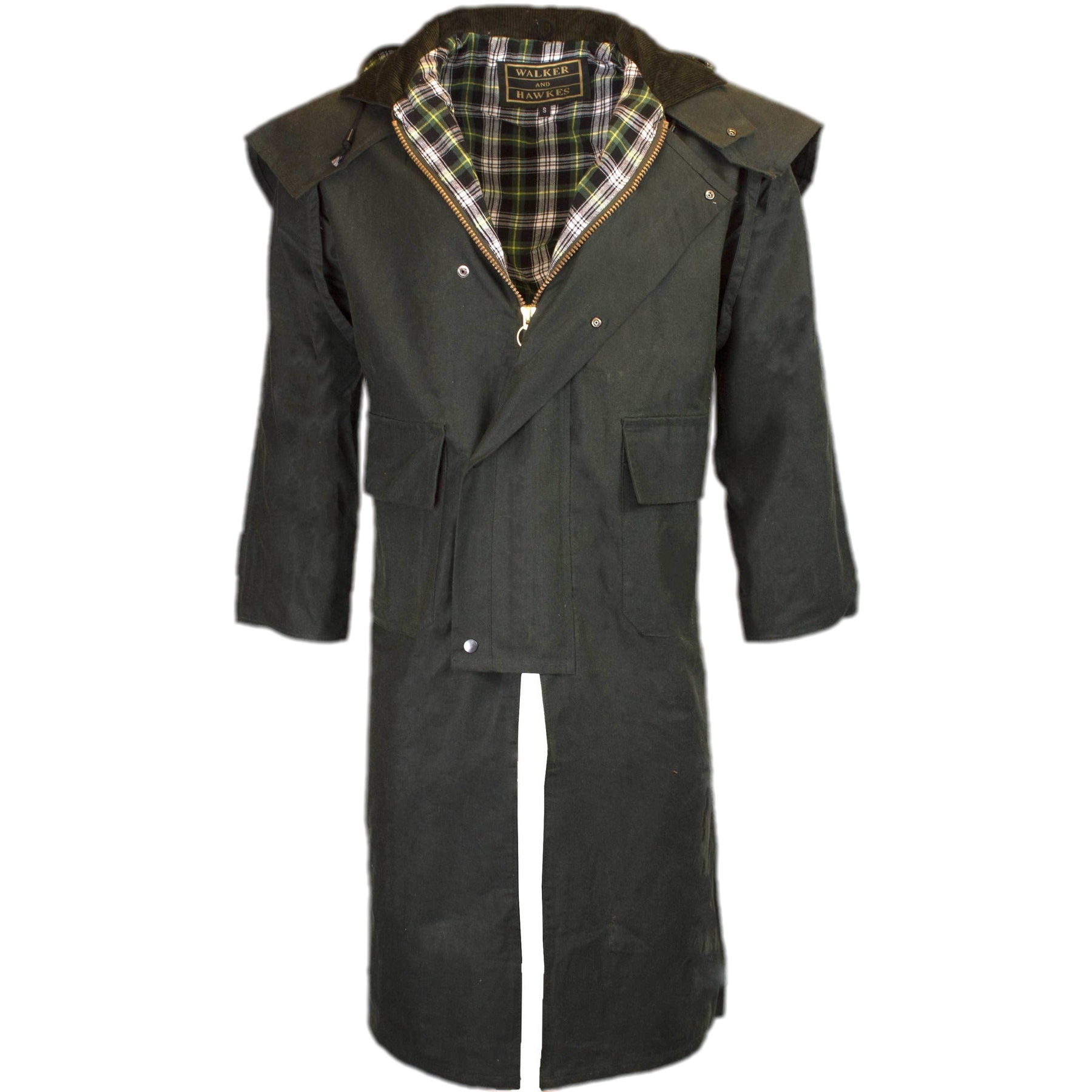 Wax Long Cape Stockman Hooded Coat