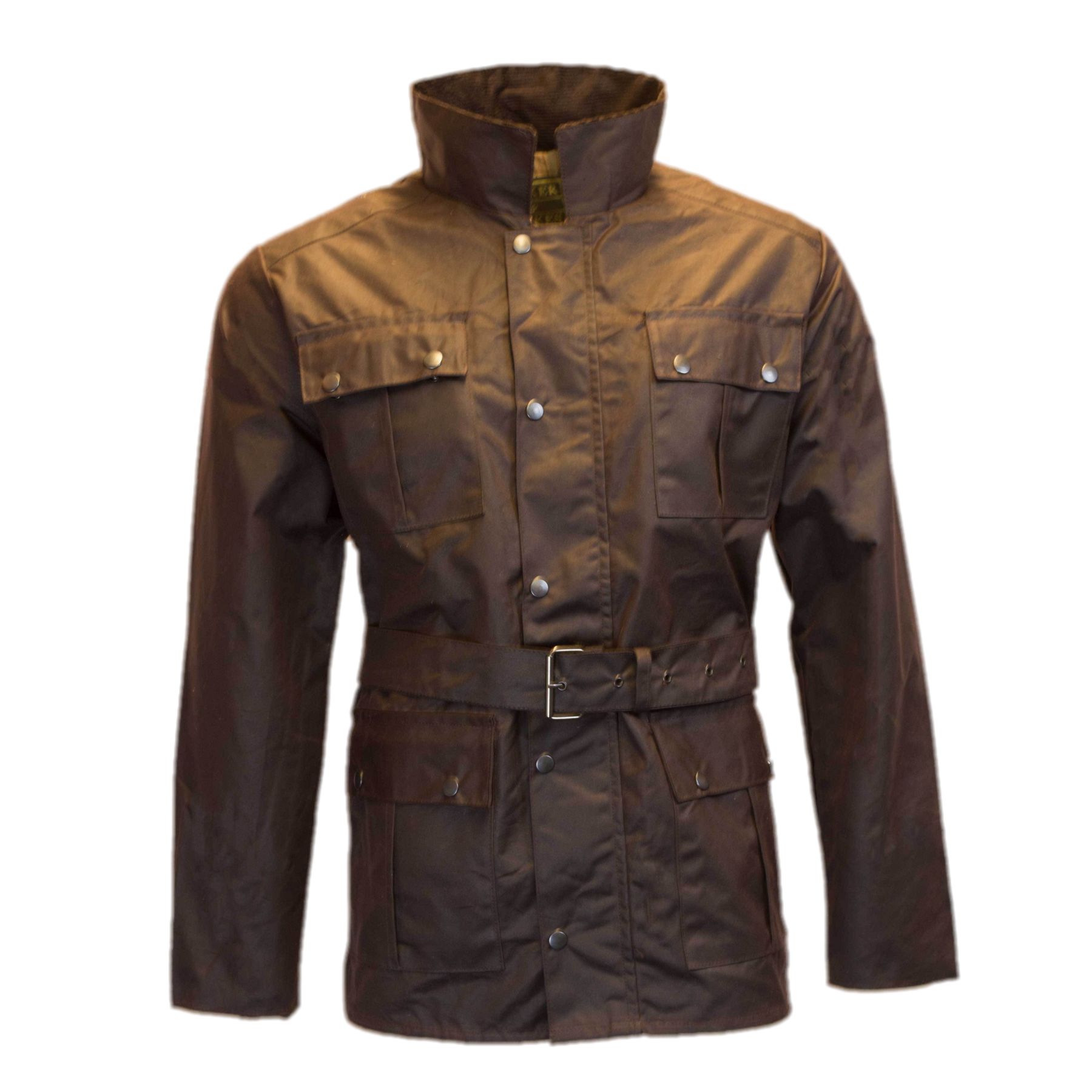 Walker & Hawkes Brown Men’s Wax Belted Jacket / Coat-Equestrian Co.