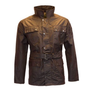 Walker & Hawkes Brown Men’s Wax Belted Jacket / Coat-Equestrian Co.